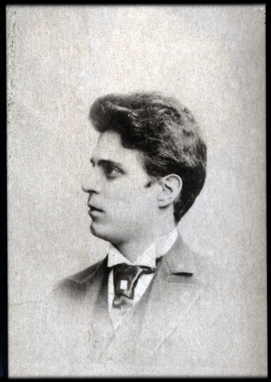 Porträtt av Pietro Mascagni (1863-1945), italiensk kompositör. av French Photographer