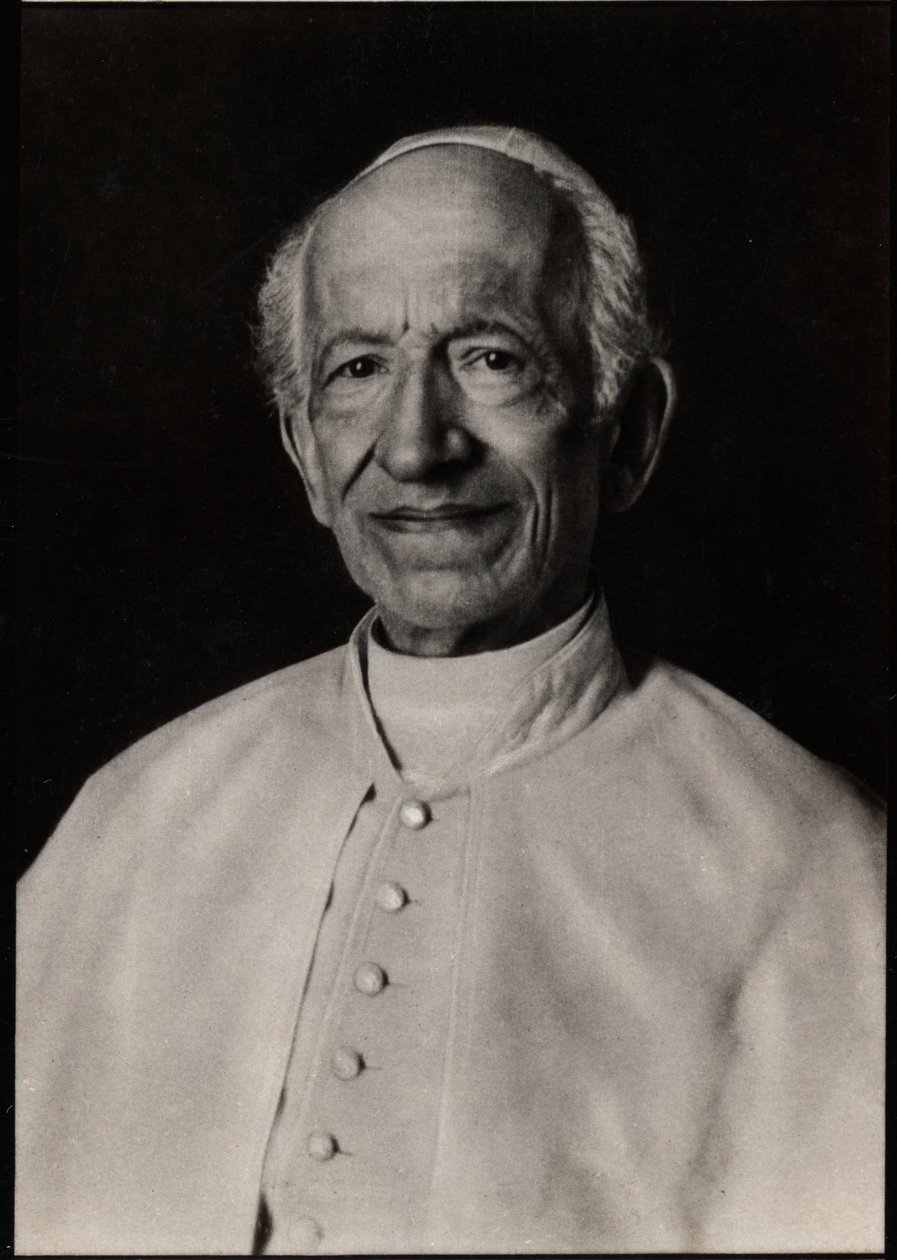Porträtt av påven Leo XIII (1810-1903). av French Photographer