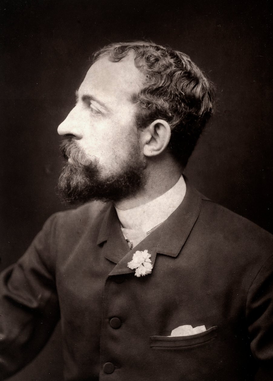 Konstnären Théobald Chartran porträtterad med anledning av Salongen i Paris, 1885 av French Photographer