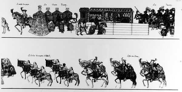 A procession to the Joust (se 138677 och 138679) av French School