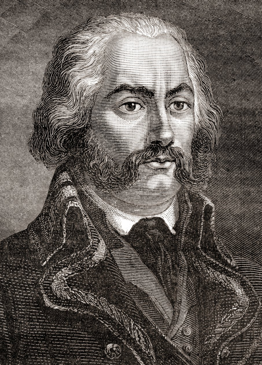 Adam Philippe, Comte de Custine, från History of the French Revolution, av Louis Blanc av French School