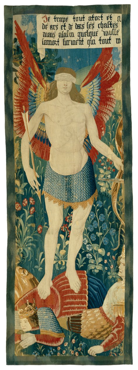 Eros Triumphant, 1500-20 (ull och siden) av French School