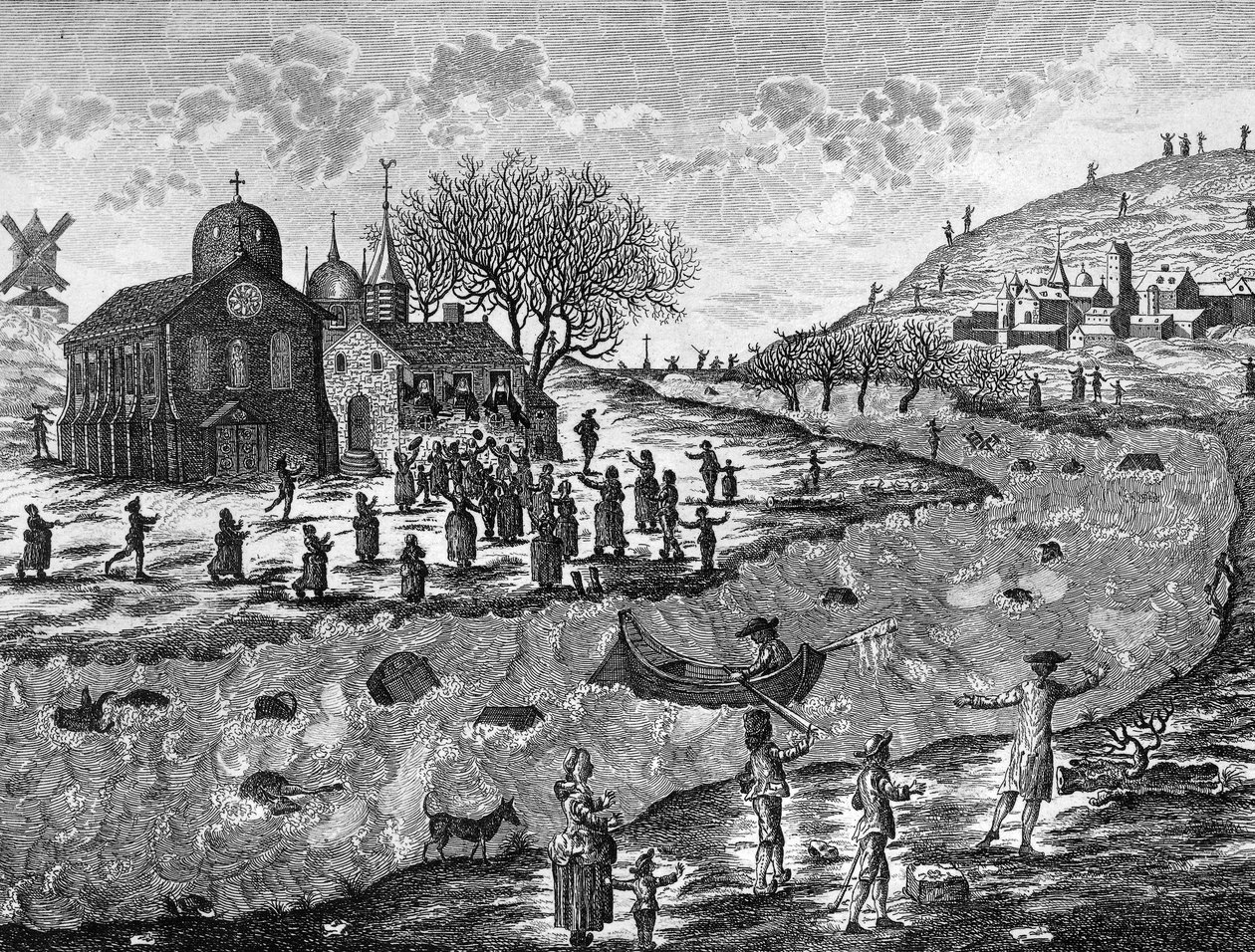 Översvämningar i Frankrike, december 1784 av French School
