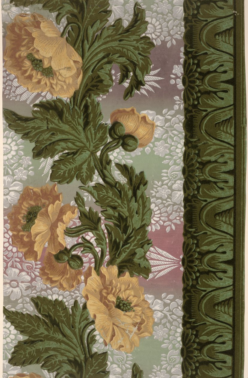 Flower Border, wallpaper design, Paris, 182526,manufactured by Dufour et Leroy, av French School