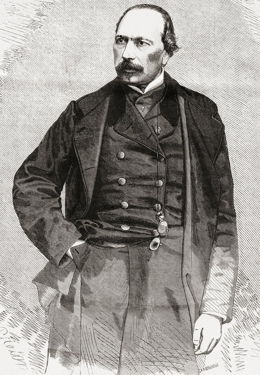 François Ponsard, från LUnivers Illustré, 1866 av French School