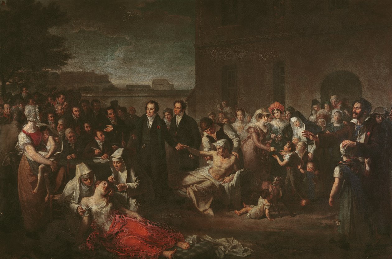 Jean-Louis Alibert behandlar tyfuspatienter på Hopital Saint-Louis av French School