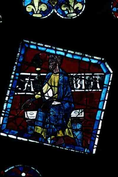 Kung Abia, detalj från norrrosfönstret, c.1223 av French School