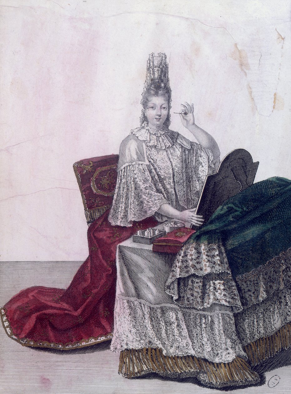 Madama la Marquise Dangeau vid hennes toalett, 1694 av French School