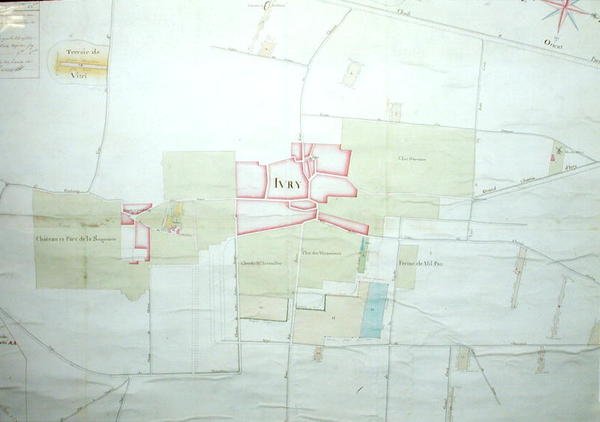 Karta över Ivry och det omgivande området (detalj av 209564) av French School