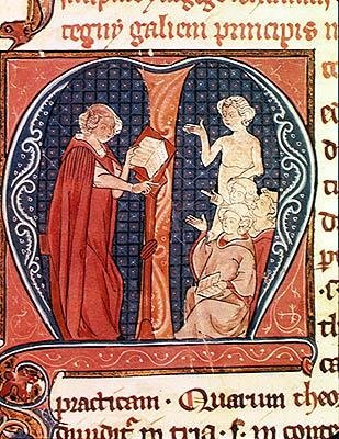 Ms 1003 f.1 The Doctors Teachings, från Oeuvres de Galien av Claudius Galenus (c.130-c.201) av French School