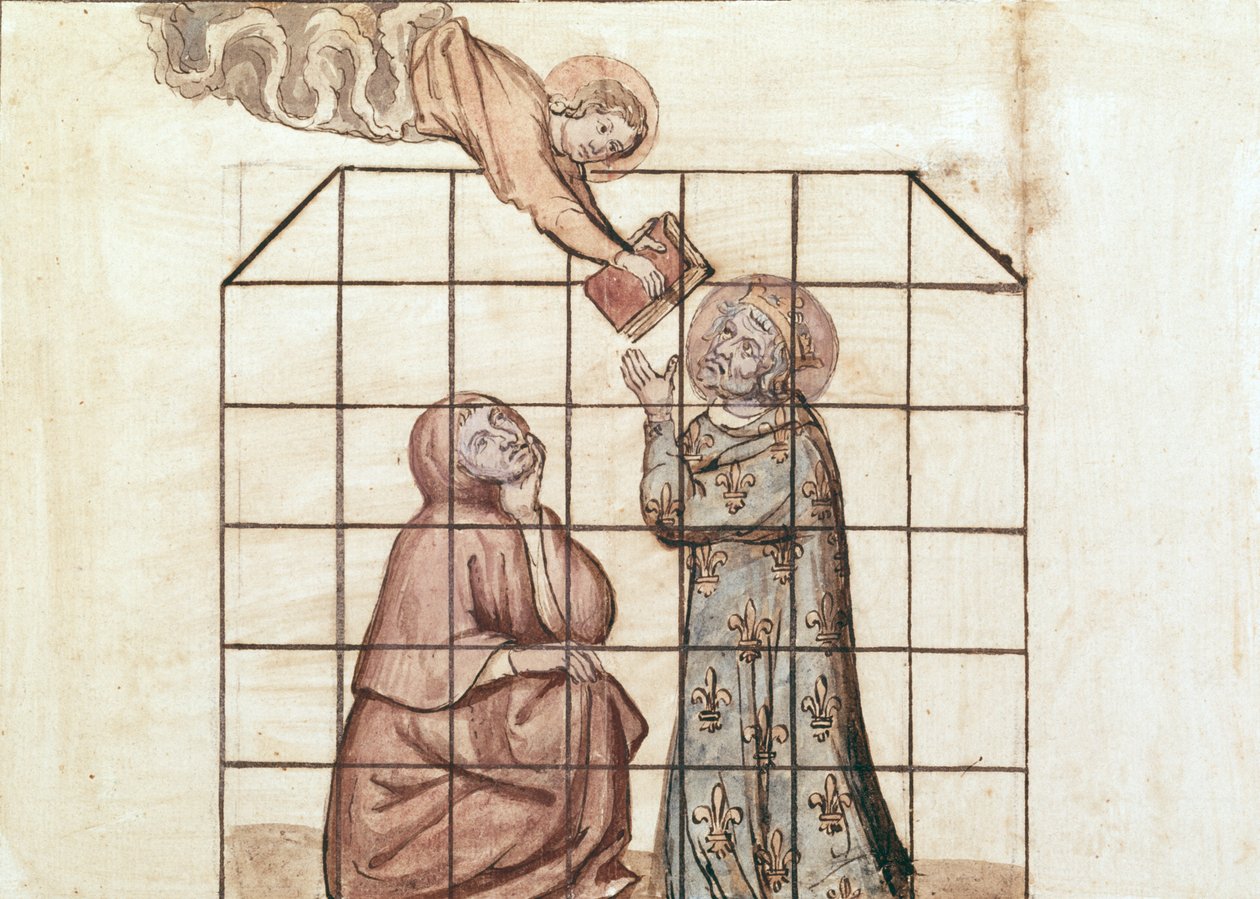Ms 1779 fol.76v St. Louis fängslad, från Memoirs for the life of Saint Louis, sammanställd av Nicolas Claude Fabri de Peiresc (1580-1637) (wc på papper) av French School