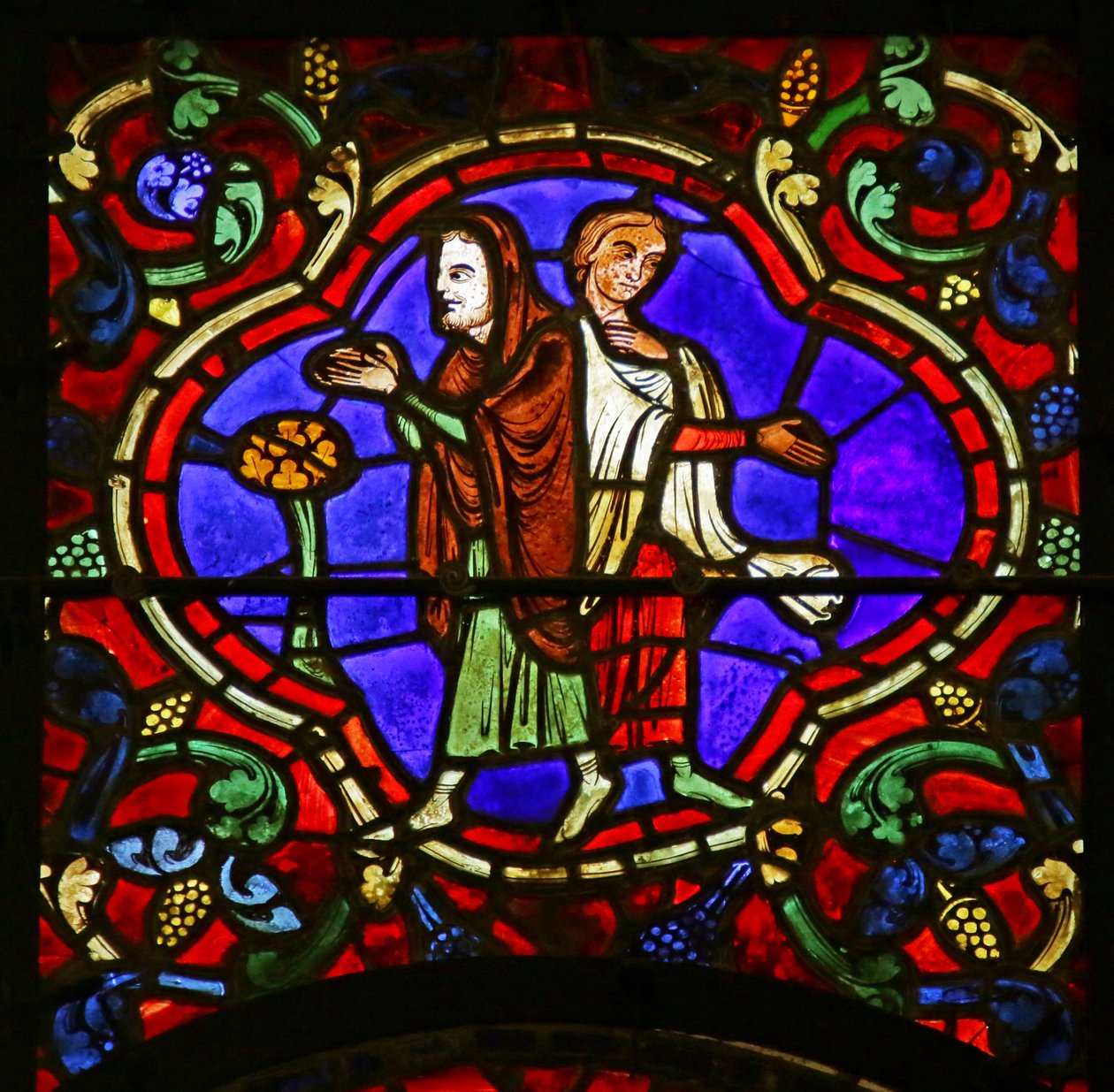 Åskådare, scen från St. Martins liv, Chartres katedral av French School