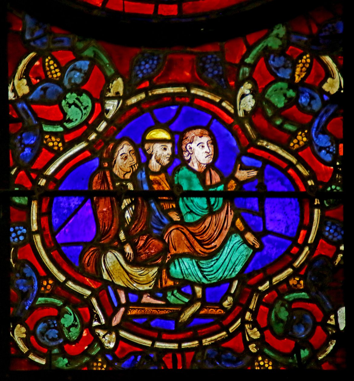 Åskådare, scen från St. Martins liv, Chartres katedral av French School