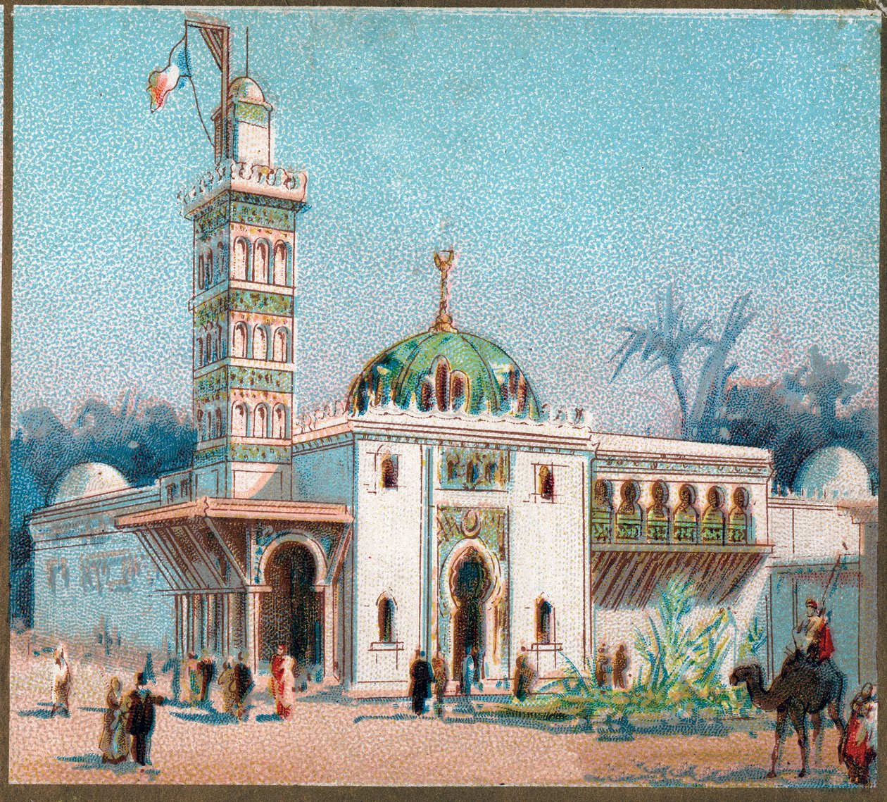 Paris. Universell utställning 1889: Den arabiska moskén. av French School