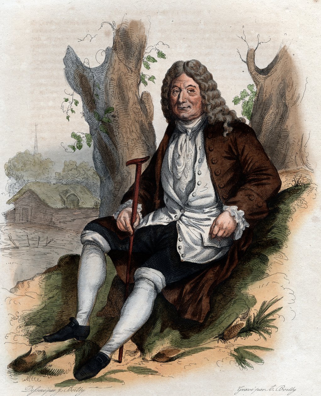 Porträtt av Alain Rene Lesage (Le Sage) (1668-1747), fransk romanförfattare och dramatiker. av French School