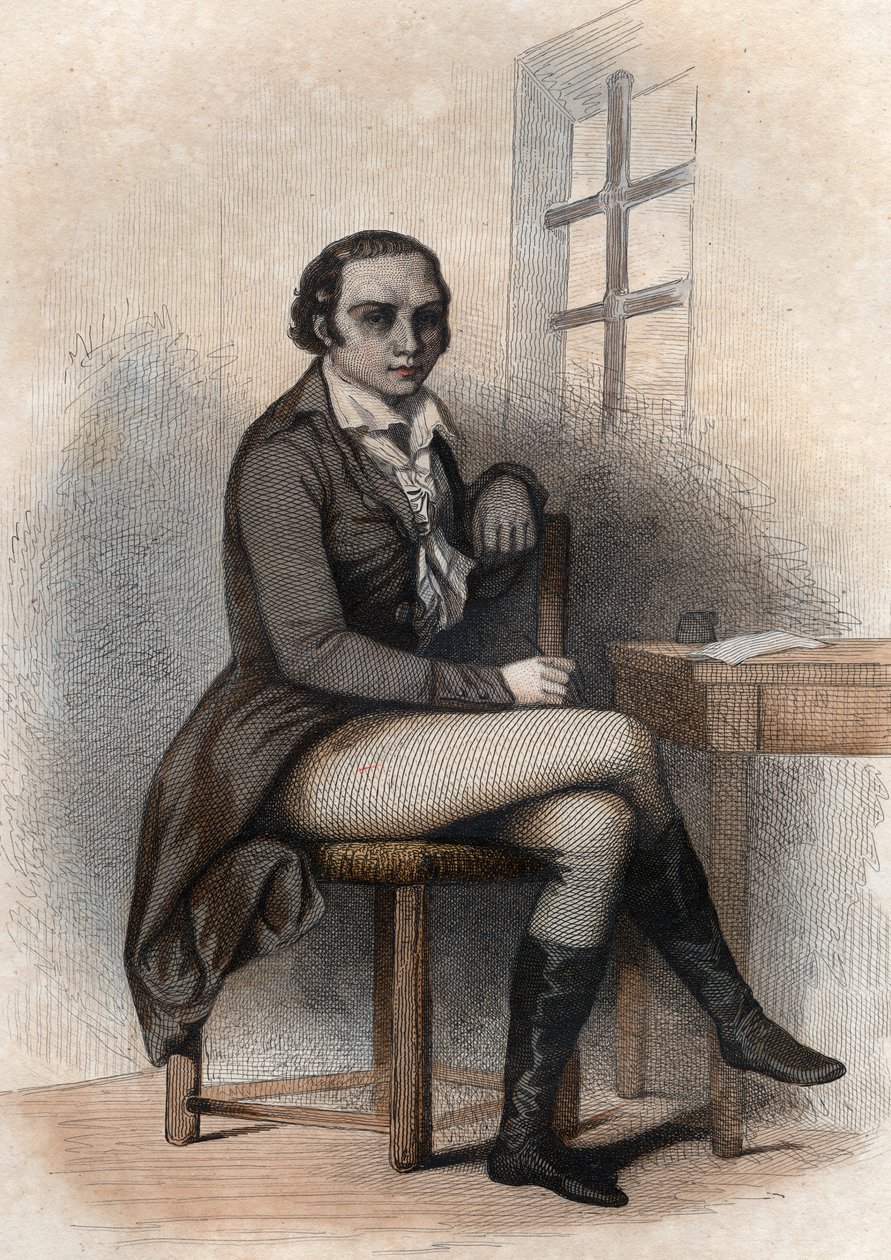 Porträtt av Andre Marie Chenier (1762-1794), fransk poet. av French School