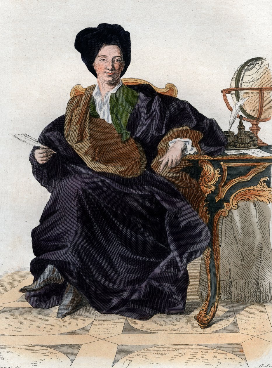 Porträtt av Bernard Le Bouyer (Le Bovier) de Fontenelle (1657-1757), fransk författare. av French School
