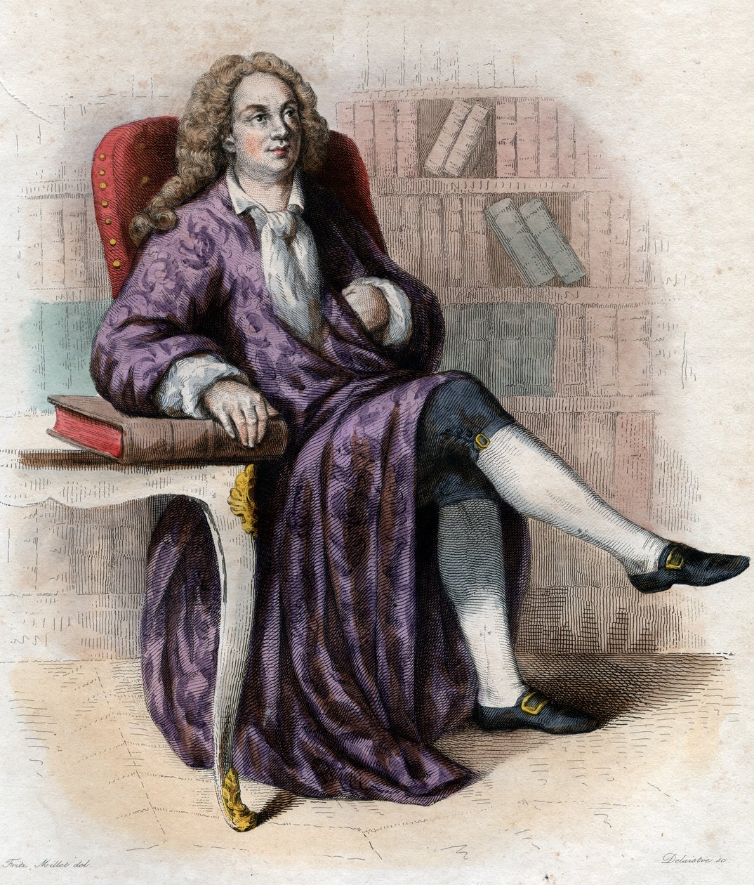 Porträtt av Jean Baptiste Rousseau (1670-1741), fransk poet. av French School