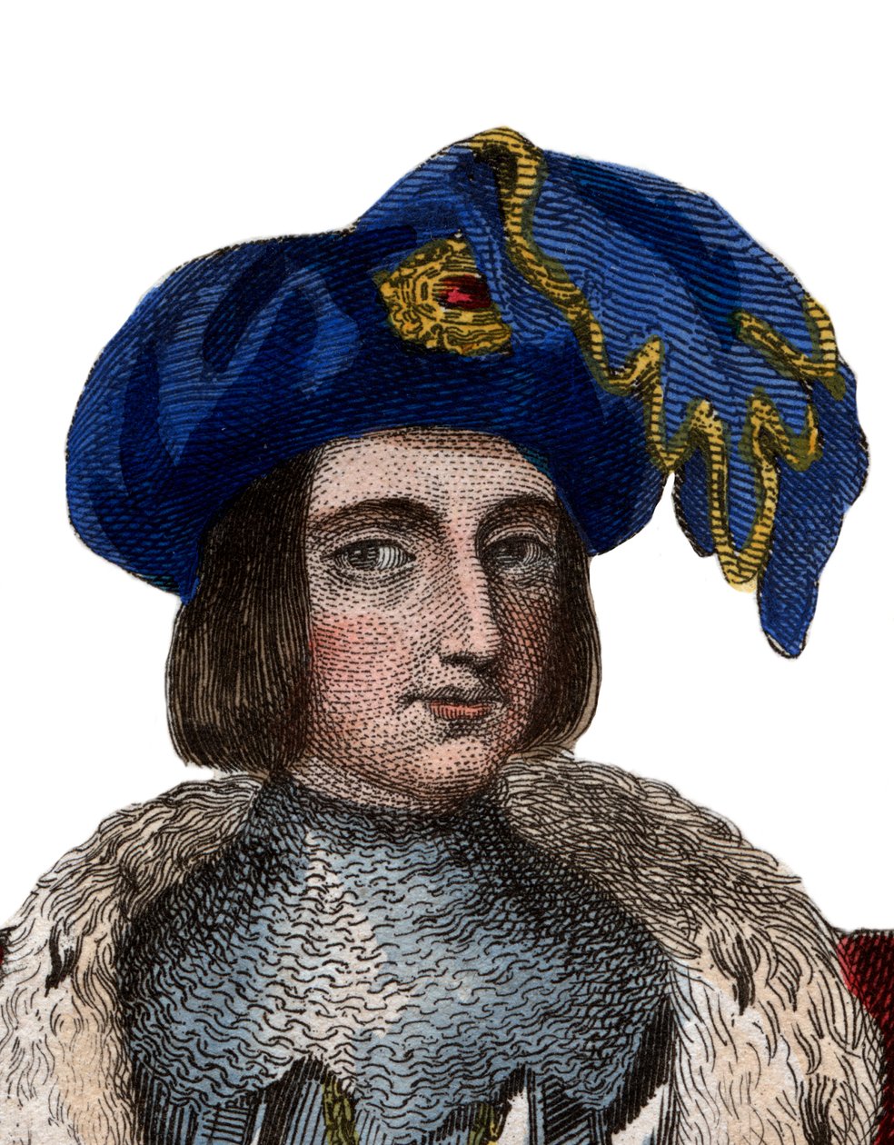 Porträtt av John of Orleans, greve av Dunois (Bastard of Orleans) (1402-1468). av French School