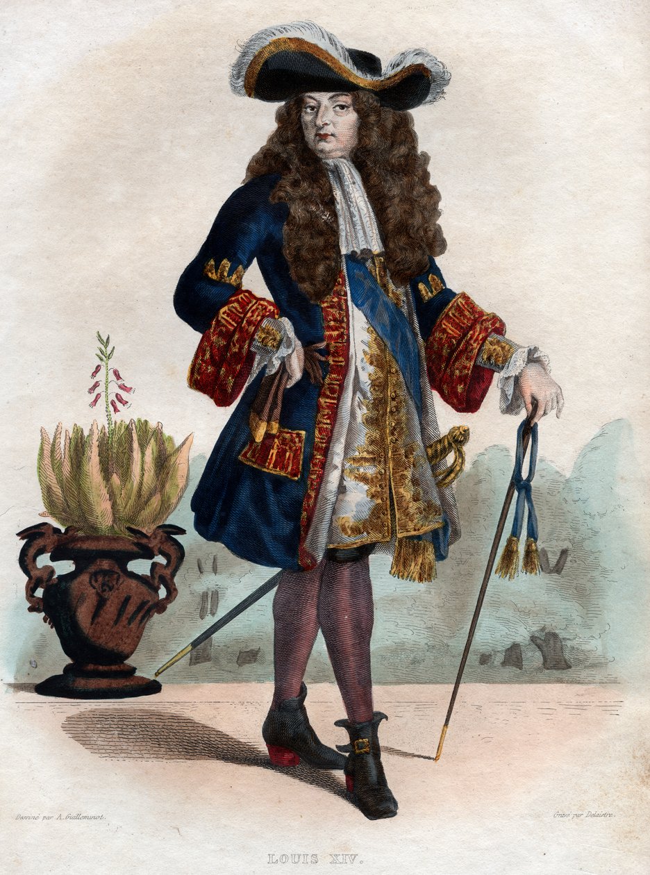 Porträtt av Ludvig XIV av Frankrike (1638-1715), kung av Frankrike. av French School