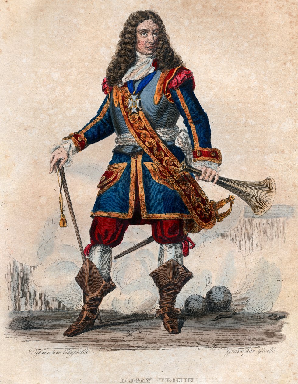 Porträtt av Rene Duguay Trouin (Rene Trouin du Gue kallas) (1673-1736), fransk korsar. av French School