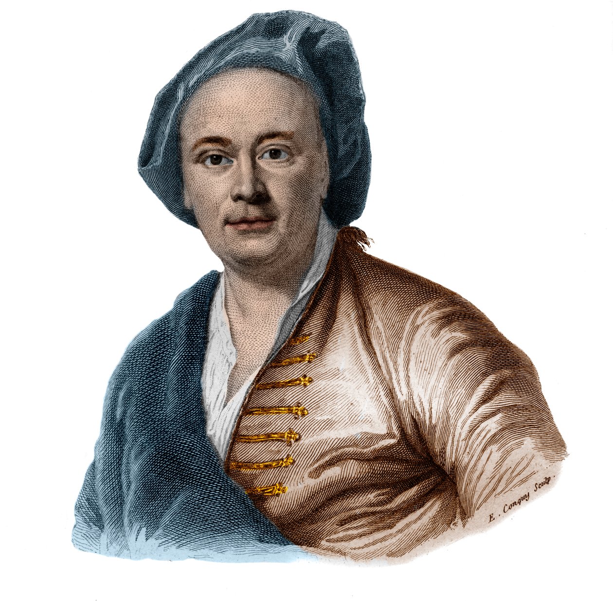 Porträtt av den franske målaren Maurice Quentin Delatour (De La Tour) (1704-1788). av French School