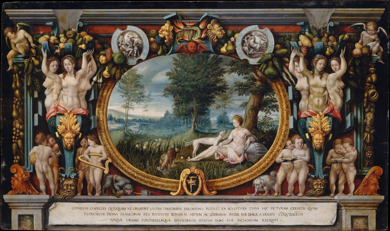 Nymfen av Fontainebleau, ca 1575-99 av French School