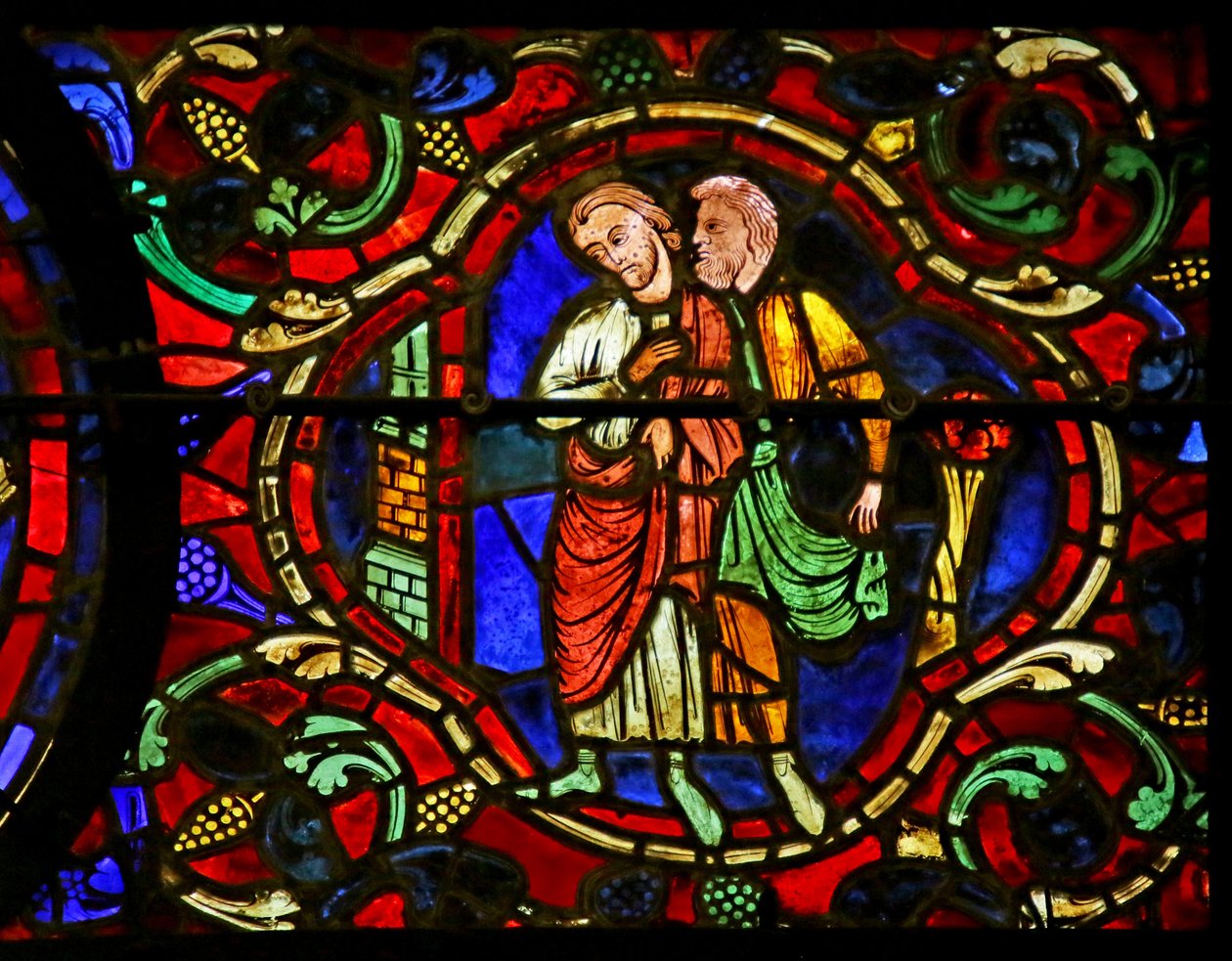 Tittar på invigningen, scen från St. Martins liv, Chartres katedral av French School