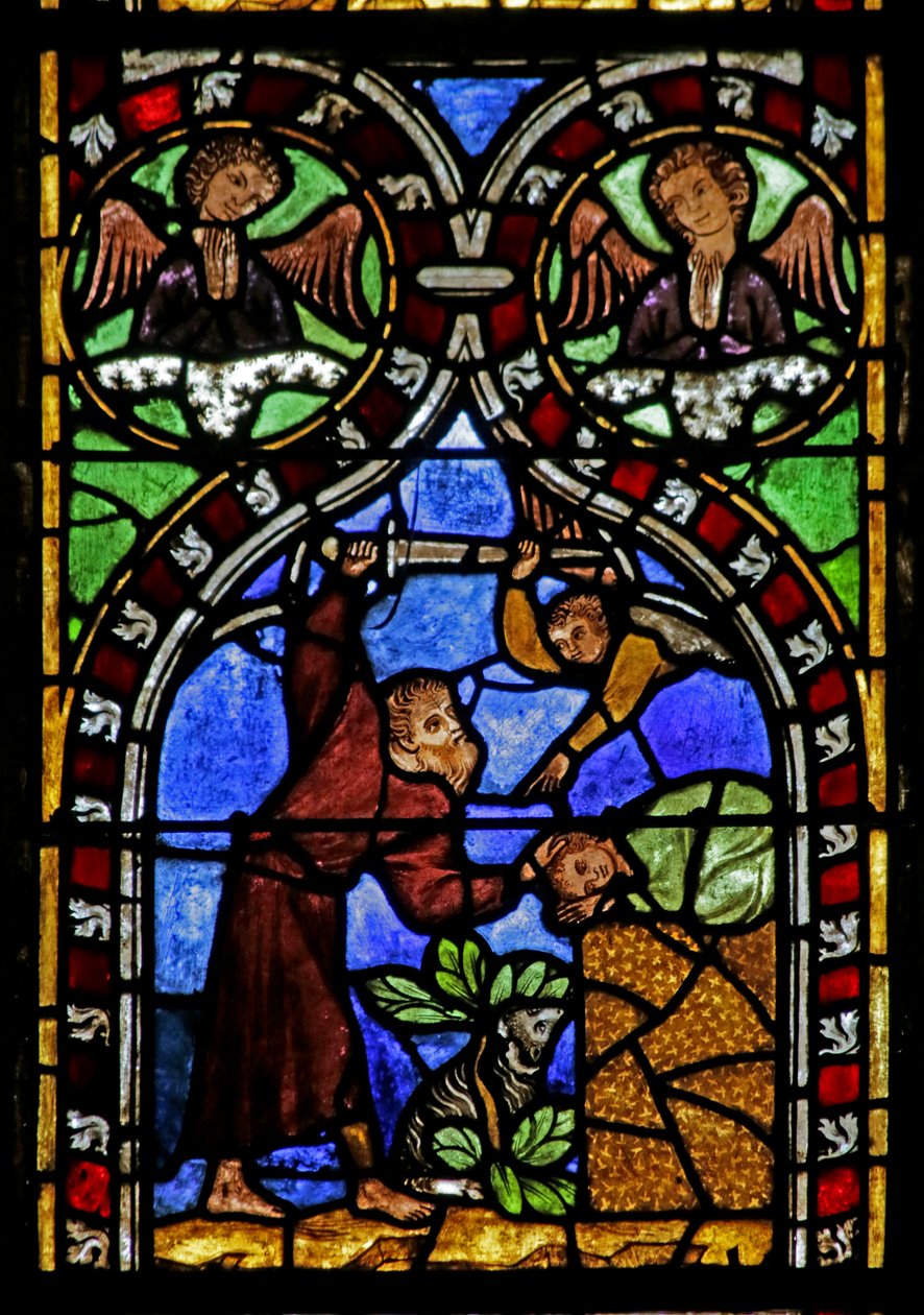 Vindue, der forestiller Abraham ved at ofre Isak, ca. 1325 sverige av French School