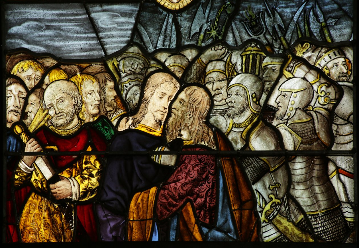 Fönster som visar Kristi förräderi i Getsemane, 1500-10 av French School