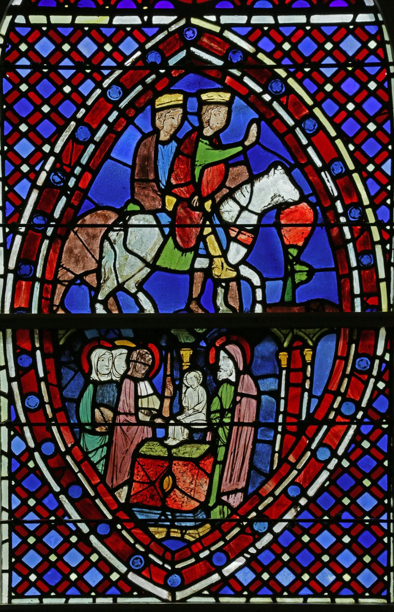 Fönster föreställande paneler från Sainte Chapelle av French School