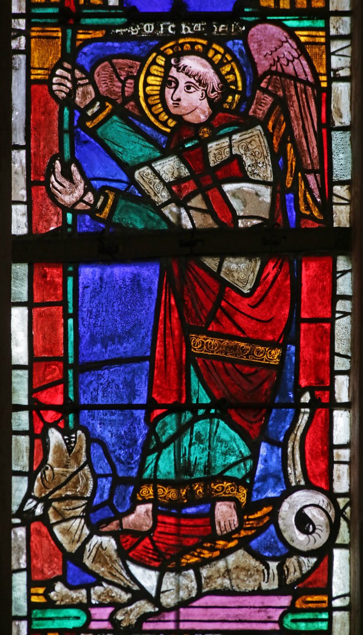 Fönster föreställande Sankt Mikael av French School