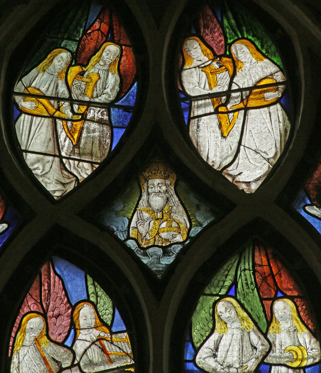 Fönster föreställande musikaliska änglar, ca 1500-1 av French School