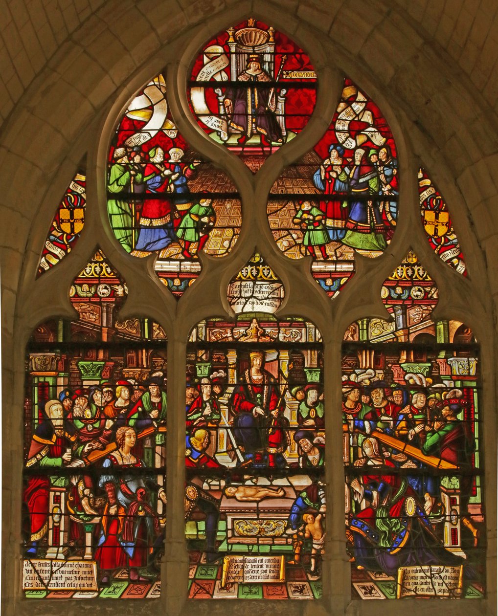 Fönster som visar Salomos dom av French School