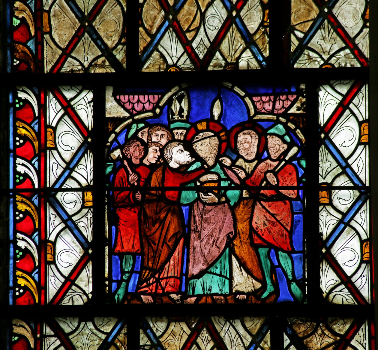 Fönster som visar Via Crucis av French School