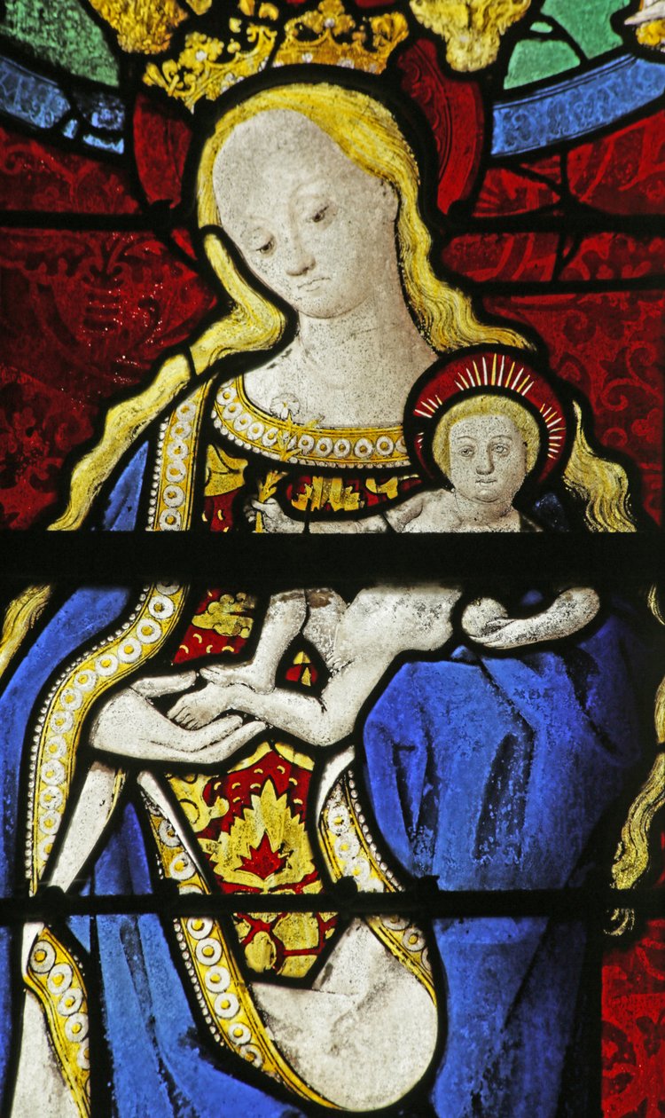 Vindue forestillende Jomfruen og Barnet, ca. 1495 swed av French School
