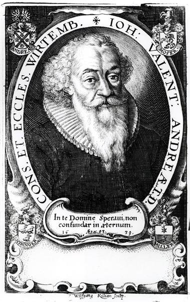 Porträtt av Johann Valentine av Würtemburg, graverad av Wolfgang Kilian (1581-1662) 1639 av German School