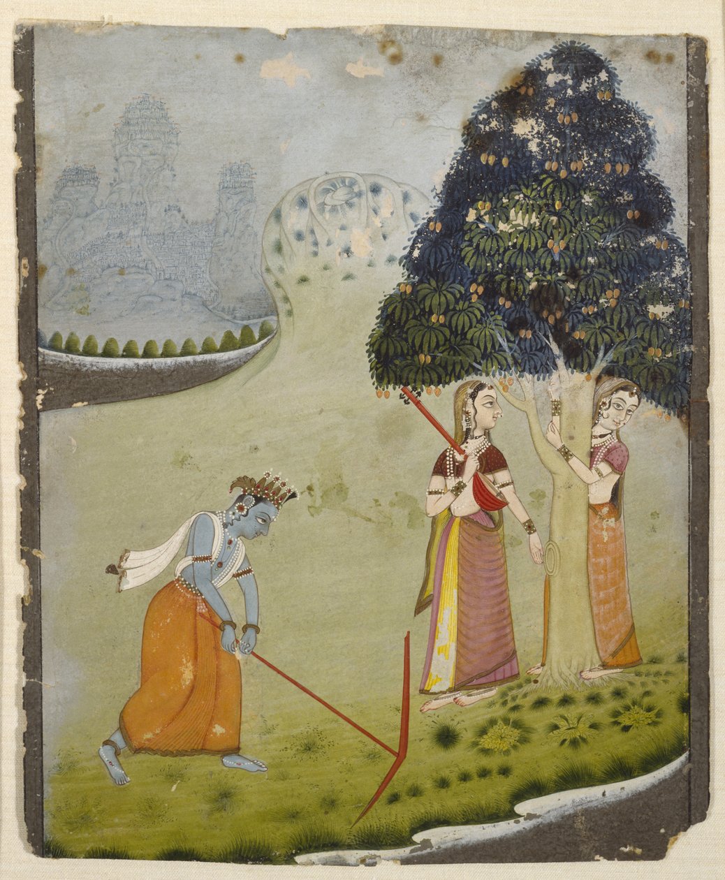 Balaram Drawing Water for Krishna, mitten av 1700-talet (tempera på lagt papper) av Indian School
