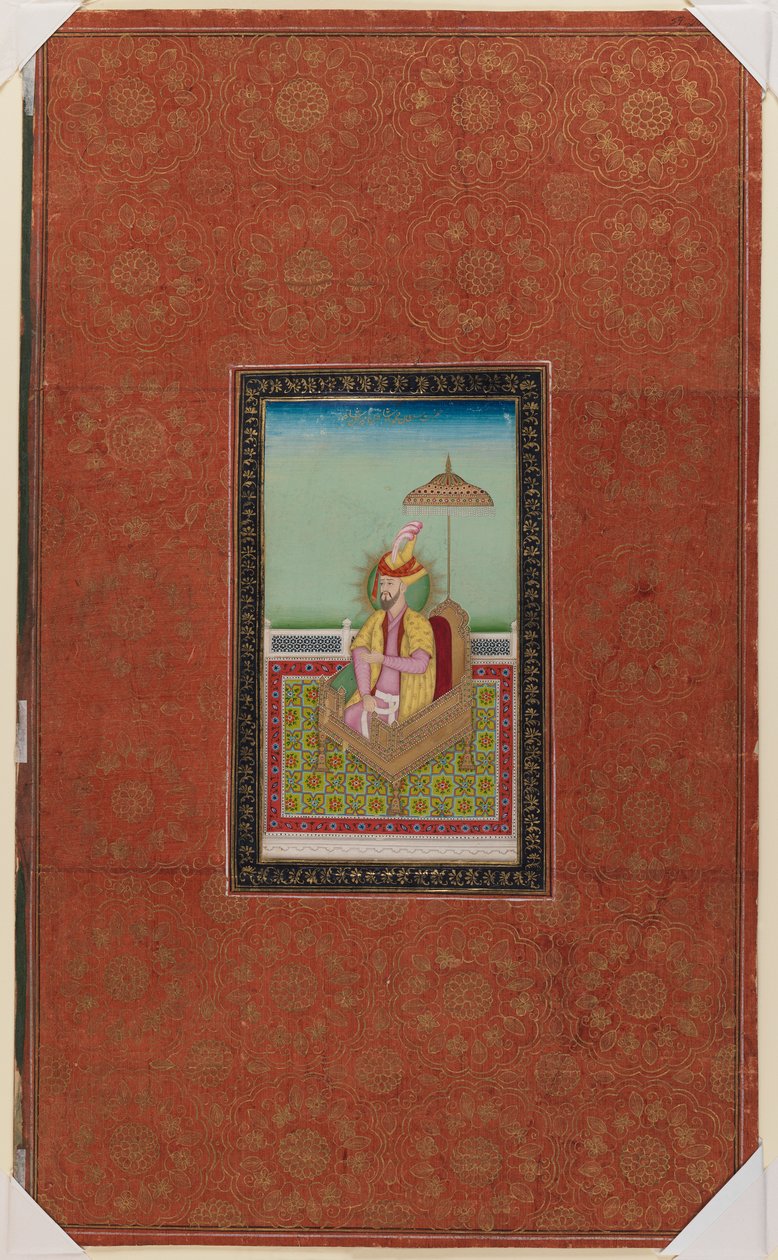 Sultan Muhammad, son till Miran Shah, 1875-1900 (ogenomskinlig wc & guld på papper) av Indian School
