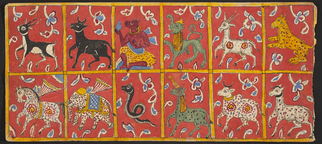 Tantrisk manuskript Sangrahani Sutra, sent 1500-tal (wc på papper) av Indian School