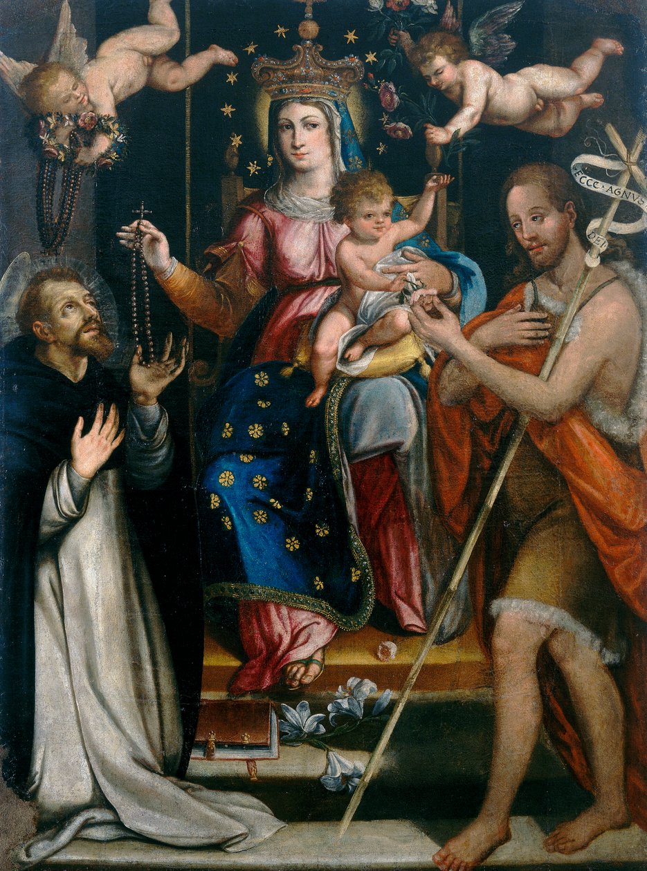 Rosenkransens madonna av Italian School