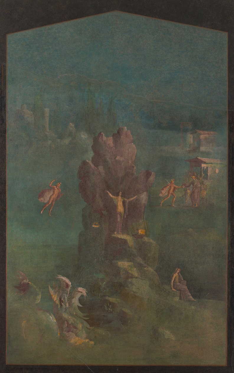 Perseus och Andromeda i landskapet, från den kejserliga villan i Boscotrecase av Roman