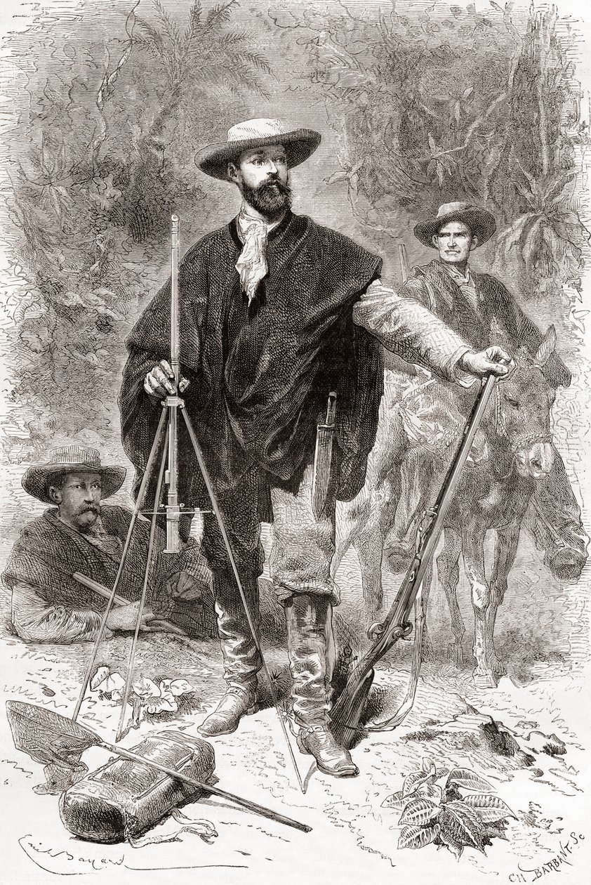 Édouard François André under sin botaniseringsexpedition vid foten av Anderna 1875-76 av Spanish School