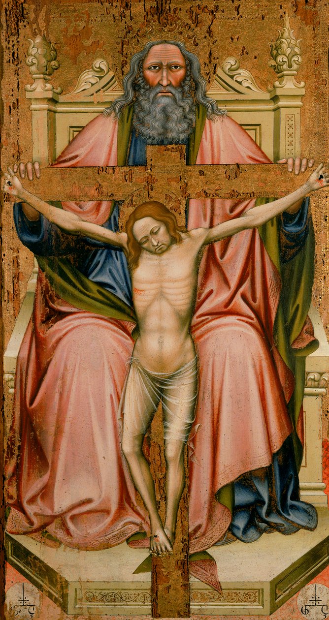 Treenigheden, af Maestro G.Z., i Pinacoteca Nazionale i Ferraraswed av Unknown
