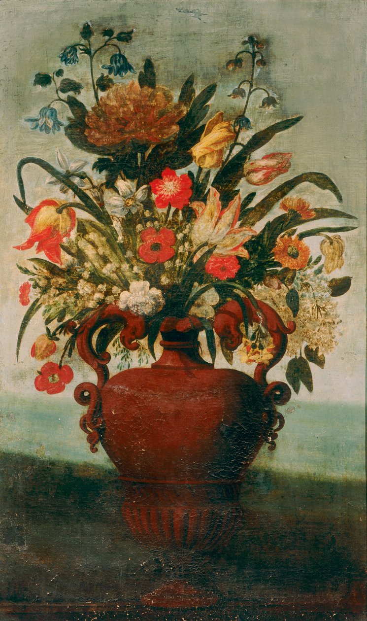 Vas med blommor av Unknown