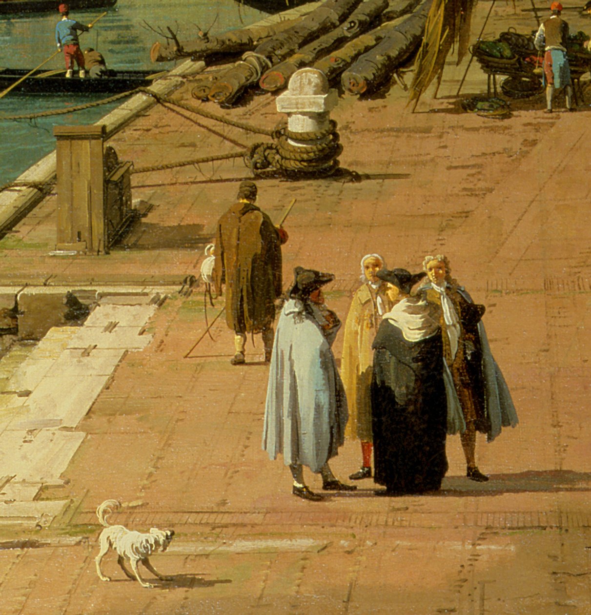 Riva degli Schiavoni, som ser västerut (detalj av 134746) av Giovanni Antonio Canal