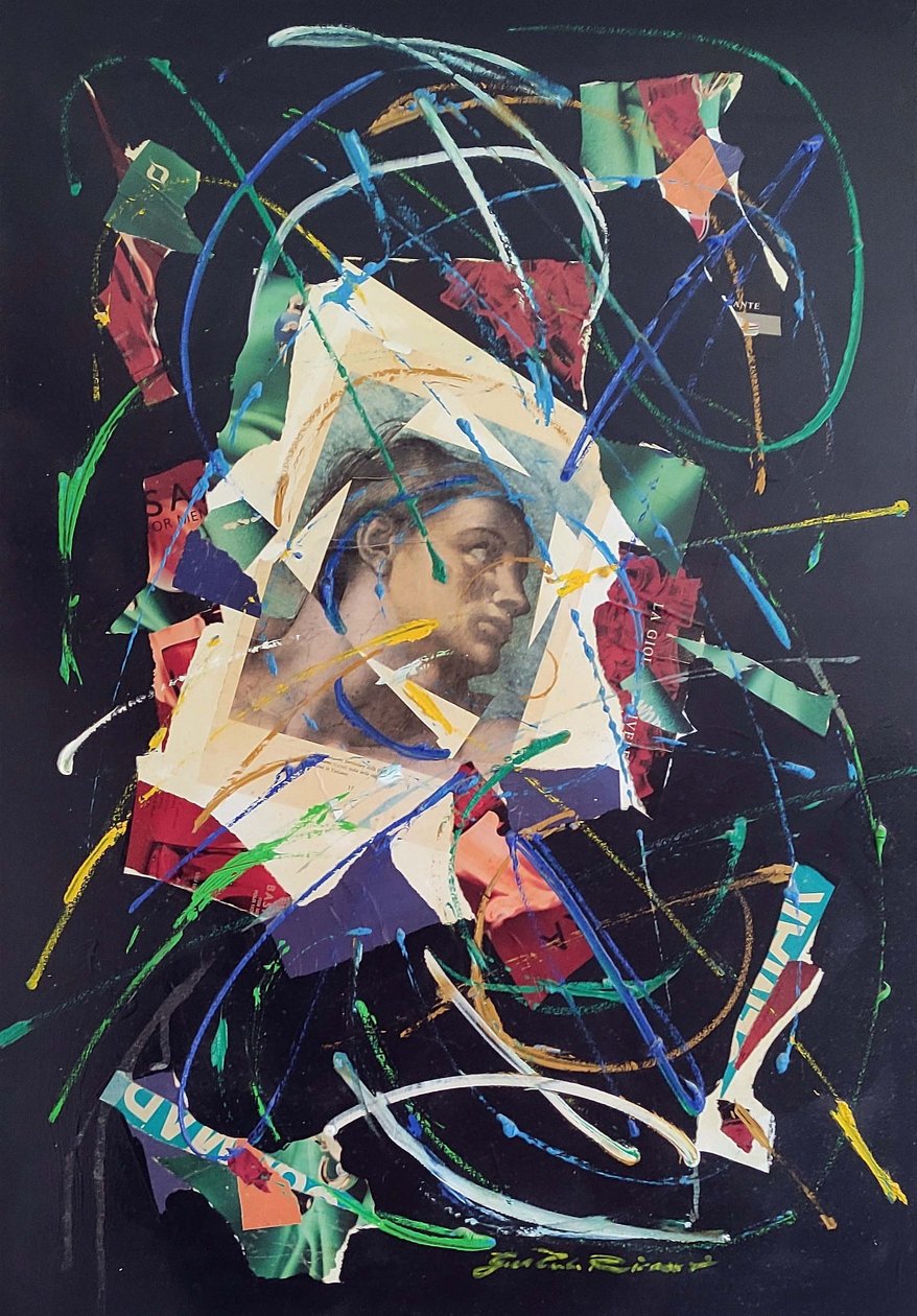 G. C. Riccardi, Adamo, 1986, blandteknik på duk, 70x100, Italien. av Gian Carlo Riccardi