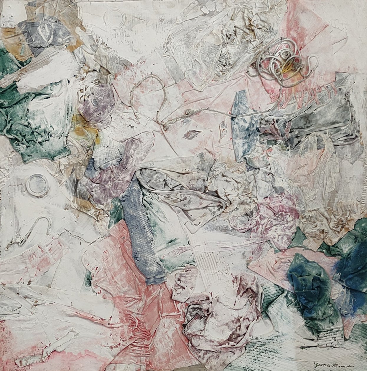 G. C. Riccardi, Composizione n.1, 1998, Gemischte Technik, 125x125, Arpino, Stiftung Umberto Mastroianni, Italien. av Gian Carlo Riccardi