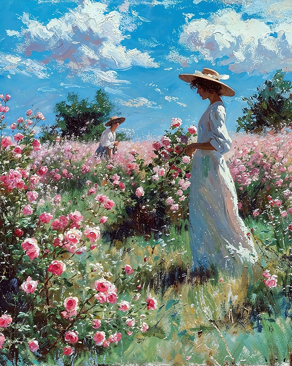 Vackert landskap med blommande ängar, väggdekoration för alla rum av F. Abderrahim