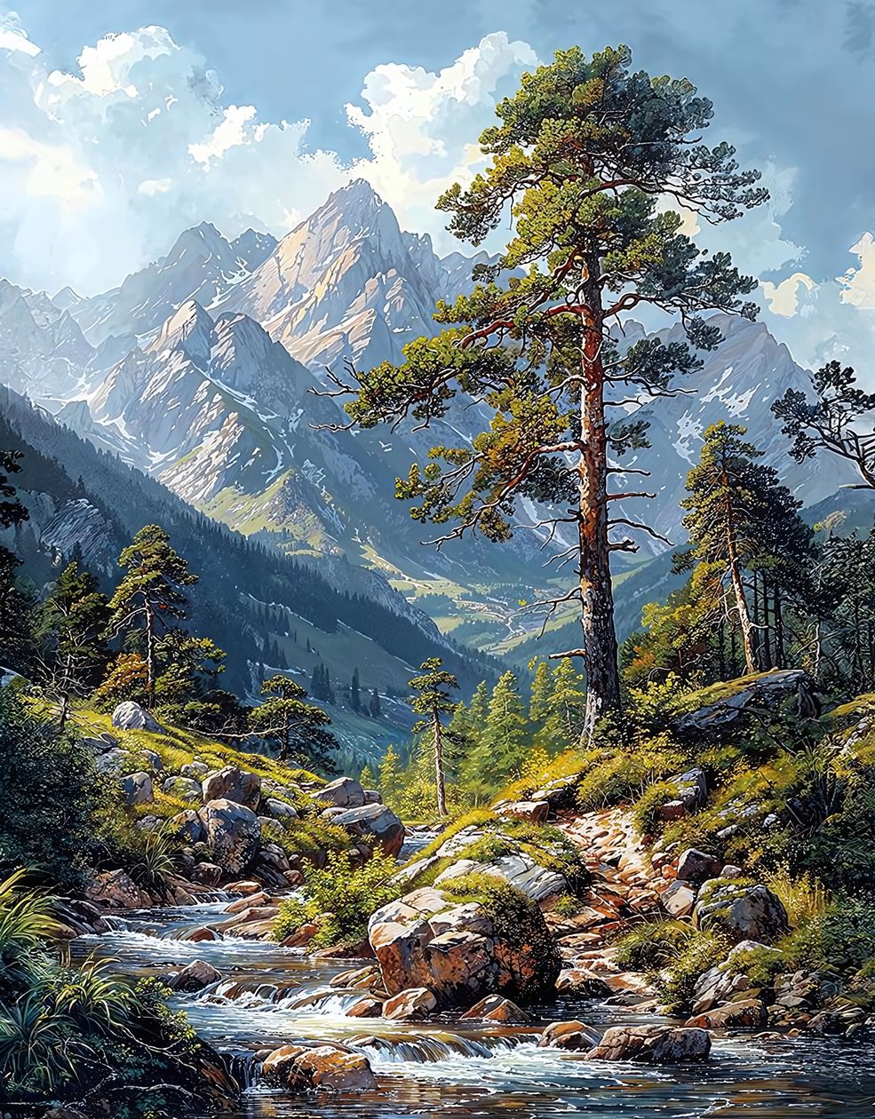 Roggalspitze i Lechquellebergen, Väggdekor till salu av F. Abderrahim